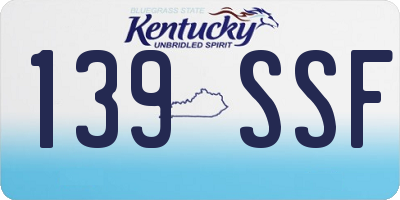KY license plate 139SSF