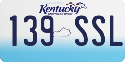 KY license plate 139SSL