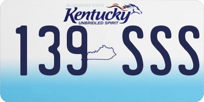 KY license plate 139SSS