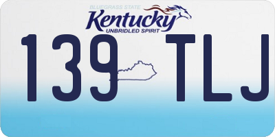 KY license plate 139TLJ
