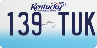 KY license plate 139TUK
