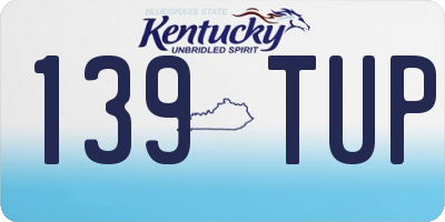 KY license plate 139TUP