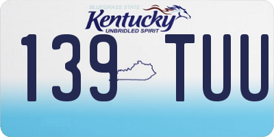 KY license plate 139TUU