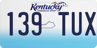 KY license plate 139TUX