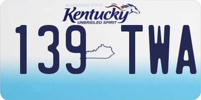KY license plate 139TWA