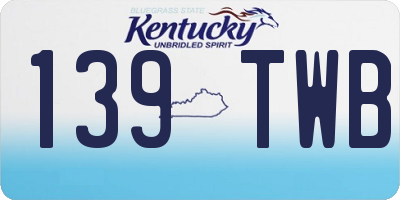 KY license plate 139TWB