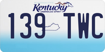 KY license plate 139TWC