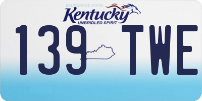 KY license plate 139TWE