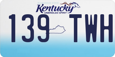 KY license plate 139TWH