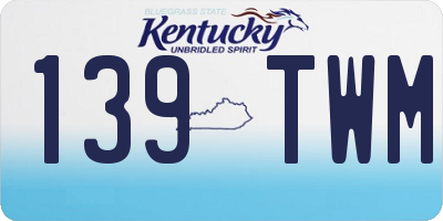 KY license plate 139TWM