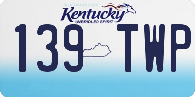 KY license plate 139TWP