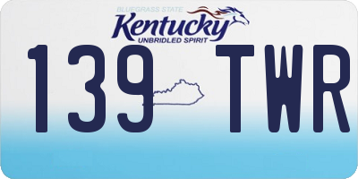 KY license plate 139TWR