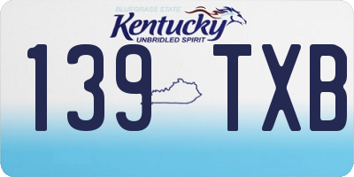 KY license plate 139TXB