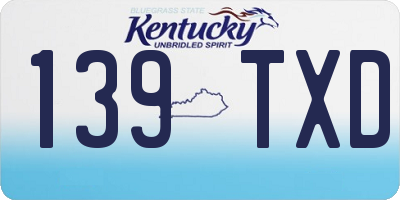 KY license plate 139TXD