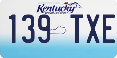 KY license plate 139TXE