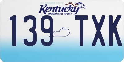 KY license plate 139TXK