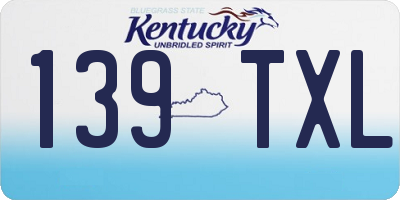 KY license plate 139TXL