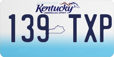 KY license plate 139TXP