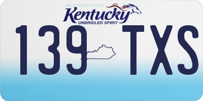 KY license plate 139TXS