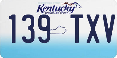 KY license plate 139TXV