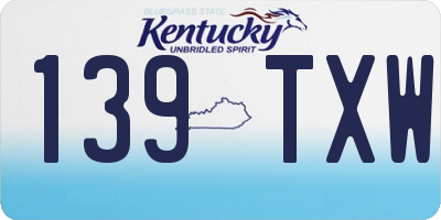 KY license plate 139TXW
