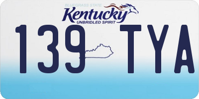KY license plate 139TYA