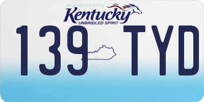 KY license plate 139TYD