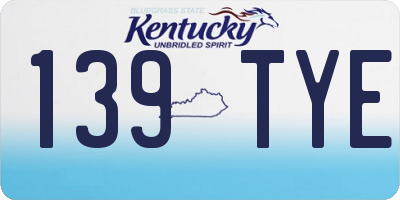 KY license plate 139TYE