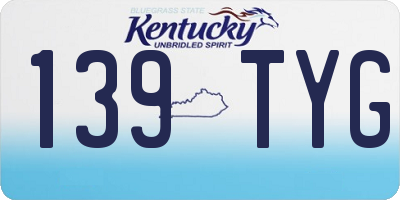 KY license plate 139TYG