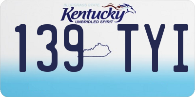 KY license plate 139TYI