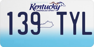 KY license plate 139TYL