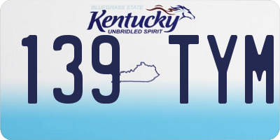 KY license plate 139TYM