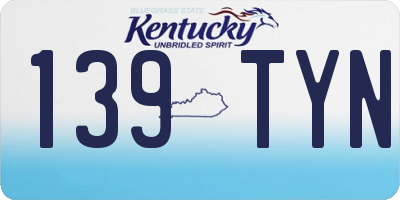 KY license plate 139TYN