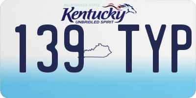 KY license plate 139TYP