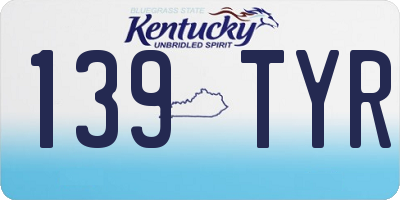 KY license plate 139TYR