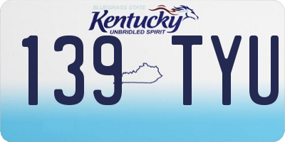 KY license plate 139TYU