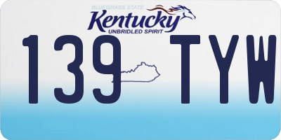 KY license plate 139TYW