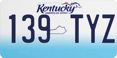 KY license plate 139TYZ