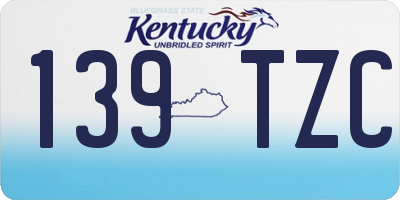 KY license plate 139TZC