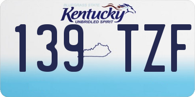 KY license plate 139TZF