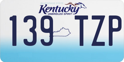 KY license plate 139TZP