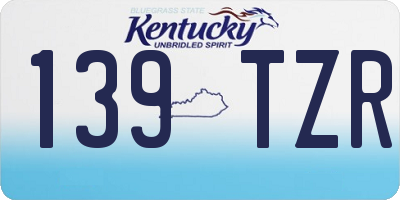 KY license plate 139TZR