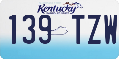 KY license plate 139TZW