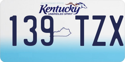 KY license plate 139TZX