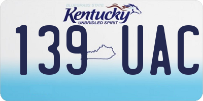 KY license plate 139UAC