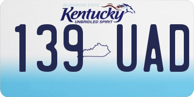 KY license plate 139UAD