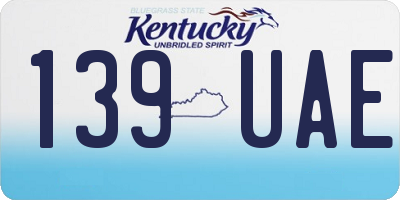 KY license plate 139UAE