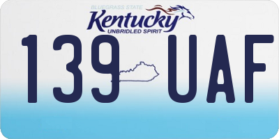 KY license plate 139UAF