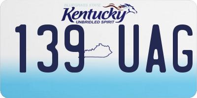 KY license plate 139UAG