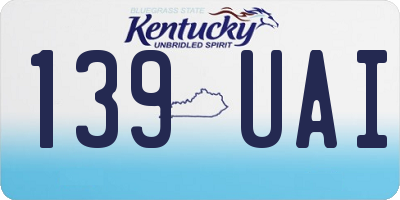 KY license plate 139UAI